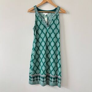 Magnolia Grace Green Embroidered Knit sleeveless Dress